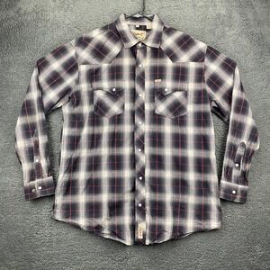Rafter C Cowboy Western Plaid Shirt Pro-Flex Performance Button Up‎ XL
